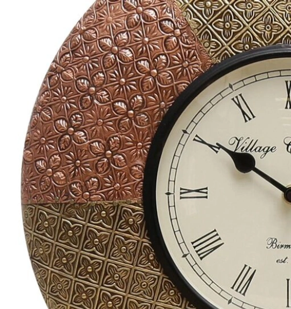 Beautiful  Wooden Rajasthani Art Work Wall Clock - Wooden, Acrylic/ Decorative Clock, Pack of 1,  Round